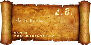 Léh Berta névjegykártya